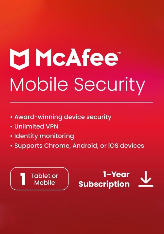 McAfee Mobile Security 2026 - 1 Device - 1 Year iOS, Android