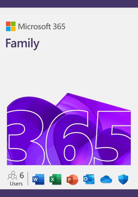 Microsoft Office 365 Family - 6 Users - 1 Year PC, Mac, iOS, Android