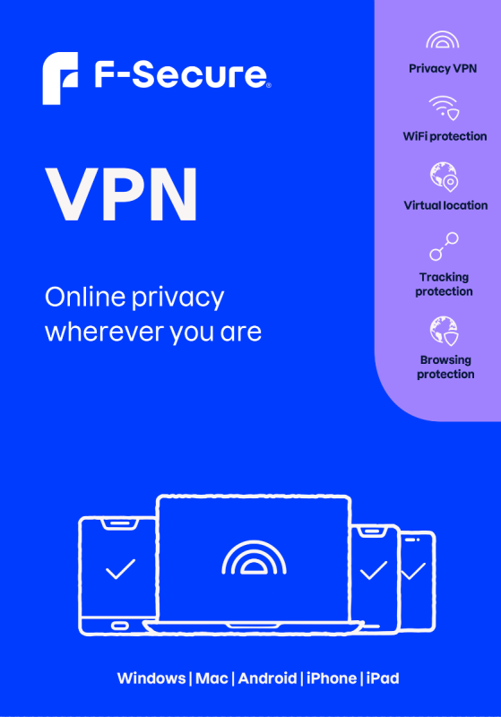 F-Secure VPN - 3 Devices - 1 Year PC, Mac, iOS, Android