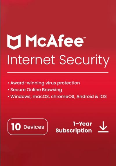 McAfee Internet Security 2025 Antivirus - 10 Devices - 1 Year