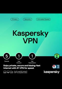 Kaspersky VPN - 5 Enheds - 1 År