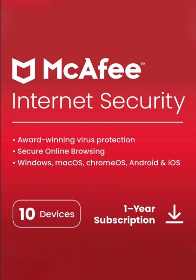 McAfee Internet Security 2024 Antivirus - 10 Devices - 1 Year