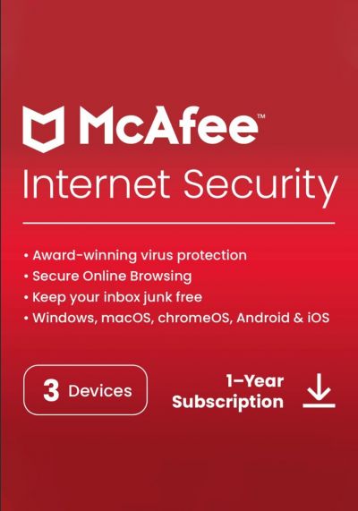 McAfee Internet Security 2024 Antivirus - 3 Devices - 1 Year