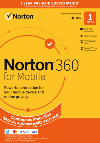Norton 360 for Mobile 2024 - 1 Device - 1 Year
