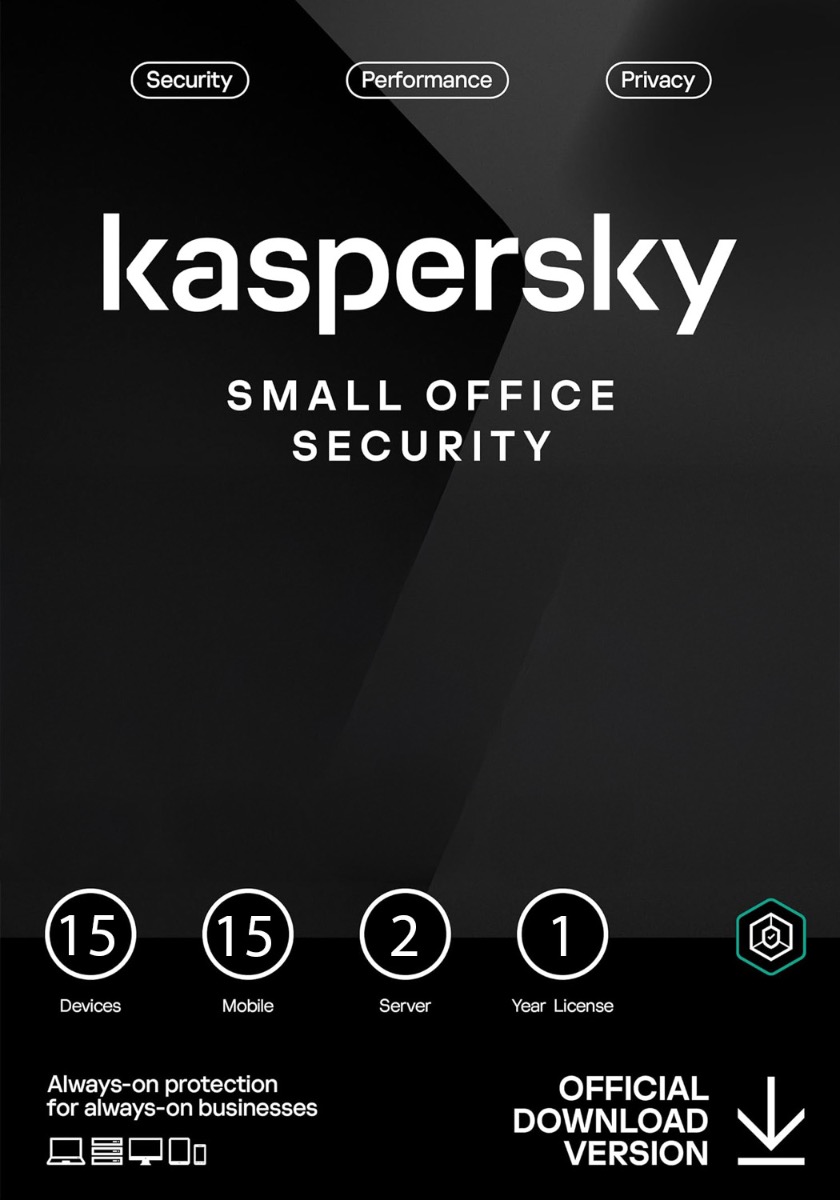 Kaspersky Small Office Security 2026 - 15 Συσκευήs - 15 Χρήστηςs - 1 Έτος PC, Mac, iOS, Android