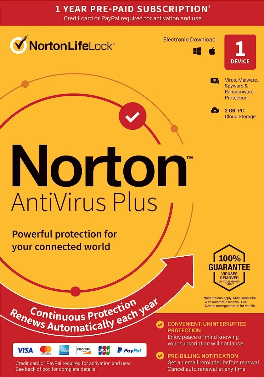 Norton Antivirus PLUS 2026 - 1 Enhed - 1 År PC, Mac